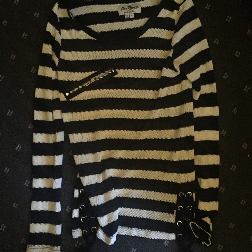 Royal bones punk striped sweater